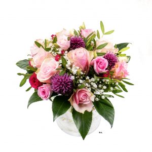 Biedermeier boeketje roze